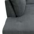 thumbnail image 6 of Hommoo Flannel Living Room Furniture Set, 4-Seat Couches and Sofa, L Shaped Couch Set Sectional Sofa for Home, Apartment, Dorm, Dark Gray(No Ottoman), 6 of 7