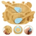 thumbnail image 3 of 1 Set Baby Suction Plate Toddler Plate Toddler Spoon Fork Cute Plate Kids Utensils (Crab Plate), 3 of 7