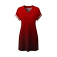 thumbnail image 6 of Avtoify Printed Short Sleeve V-Neck Loose Comfortable Short Nightgown Dresses for Women, 6 of 6