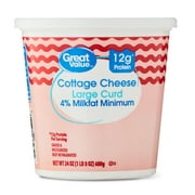 Great Value 4% Milkfat Minimum Large Curd Cottage Cheese, 24 oz