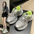 thumbnail image 2 of CatFox Women Dad Shoes Thick Sole Lace-Up Height Increase Shoes Walking Shoes Retro Sneakers, 2 of 19