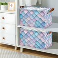 thumbnail image 2 of Yayeee Foldable Storage Basket for Shelves with Handles Set of 2 Waterproof Cloth Bins, Purple Art Pattern, 2 of 7