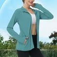thumbnail image 2 of yillto Women Sun Protection Jacket Summer Lightweight Athletic Full Zip Long Sleeve Hiking Shirts with Pockets, 2 of 7