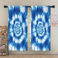 thumbnail image 5 of Blackout Kids Curtains,Blue White Tie Dye Spiral Pattern Childrens Insulated Curtains Set Of 2,Bedroom Essentials,Toddler Room Decor 52"x63", 5 of 5