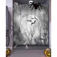 thumbnail image 3 of Full Moon Night Shower Curtain Set ，Waterproof Fabric Shower Curtains Halloween Scene Bat Trees Grey Shower Curtains for Bathroom,Bathroom Decor 72"x72", 3 of 6