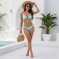 thumbnail image 5 of NOLDARES Women's Ribbed Bikini Sets Scoop Neck Cheeky Swimsuit Two Piece Bathing Suit(Light Green,XS), 5 of 7