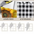 thumbnail image 3 of Sunflower Kitchen Window Curtains, Swag Curtains Valance for Bedroom Living Room Bathroom, Black White Check Country Yellow Floral Rod Pocket Window Treatment Curtain Block Drapes 2 Panels 36"x63", 3 of 9