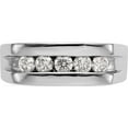 thumbnail image 5 of 14K White Gold Lab Grown Diamond Si1/Si2, G H I, 5-Stone Men's Channel Ban (Size 10) Made In India rm3458b-070-10wlg, 5 of 5