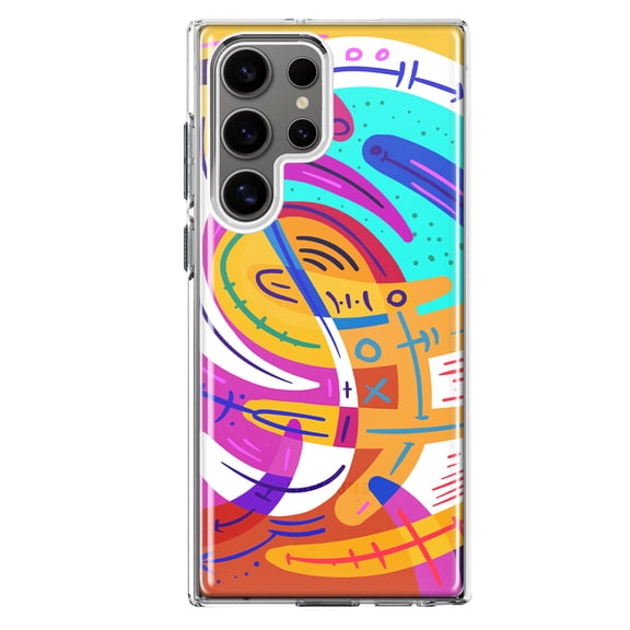 Mundaze - Case for Samsung Galaxy S24 Ultra Slim Shockproof Hard Shell Soft TPU Heavy Duty Protective Phone Cover - Vintage Abstract Liquid