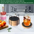 thumbnail image 3 of Coasters for Drinks Absorbent 5 Pack, Coasters for Coffee Table with Holder, Non-Slip, Non-Stick, Suit for Kinds of Cups 4.3 inch Black, 3 of 7