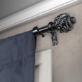 thumbnail image 2 of 5/8" Dia Adjustable 28"-48" single curtain rod with Horace Finials - Black,(5709-282), 2 of 3