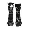 thumbnail image 2 of Athletic Socks Racing Checkered Flag Sport Running Calf Socks Crew Socks for Men Women, 2 of 7