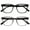 All Black - Transparent Grey, variant on OPULIZE LEO Reading Glasses - 2 -Pack - Large Rectangular Frame - Purple, Clear - Mens Womens - Spring Hinges - RR55-5C - +3.00