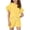02#Yellow, variant on Girls Summer Outfits 2 Piece Sets Ruffle Short Sleeve Shirts and Shorts Set Kids Clothes With Pockets