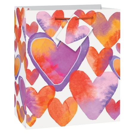 - Watercolor Hearts Valentine's Day Gift Bag