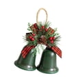 thumbnail image 4 of Adorno de campanas navideñas, decoración navideña clásica, campanas decorativas de hierro para corona. Pintura verde, 4 of 9
