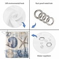 thumbnail image 3 of Navy Blue Coastal Shower Curtain Set - 48" x 72" Washable Bathtub Curtain with 12 Hooks, Vintage Sea Beach Shell Starfish Waterproof Fabric Stall Shower Curtains for Bathroom/Bathtub Décor, 3 of 6