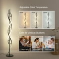 thumbnail image 2 of LED Spiral Floor Lamp 60 Inch Modern Floor Lamps Dimmable Black Standing Lamp 34W Contemporary Floor Lamps for Living Room Bedroom Kitchen Office, 2 of 7