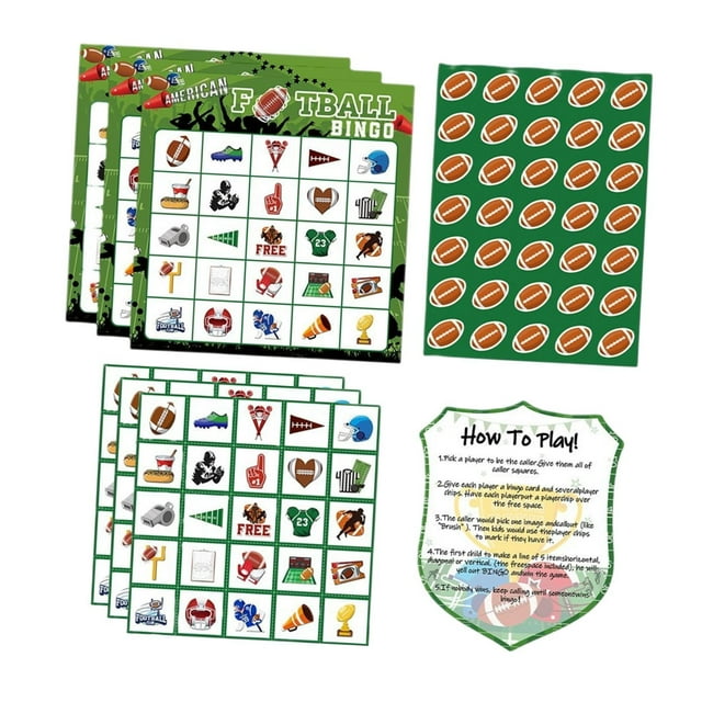 24 tarjetas de juego de Bingo de fútbol, juego de vacaciones, suministros para fiesta de fútbol, tarjetas de Bingo de papel para compañeros de año