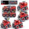 thumbnail image 5 of Godderr Kids Toddler Construction Car Toys Set ,Baby Boys Excavator Toys Truck ,Mixer, Crane, Dump Trucks Push Go Friction Powered Cars Toys 4PCS, 5 of 5