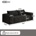 thumbnail image 7 of FIRSCOOK 78.8" Deep Seat Corduroy Boneless Couch, Comfy Loveseat Sofa for Living room,Conference room, Apartment,No Assembly, Black, 7 of 7