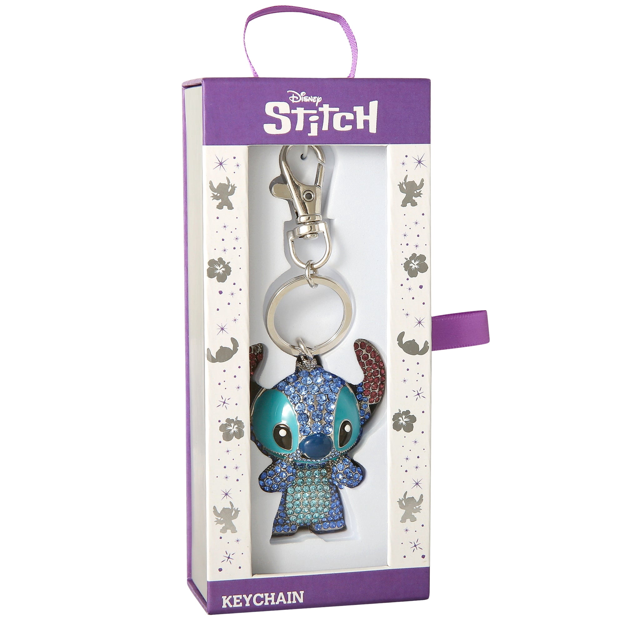 Stitch Keychain Official License, Multicolored Pave Crystal Stitch Charm Keychain, Disney Bag Charm