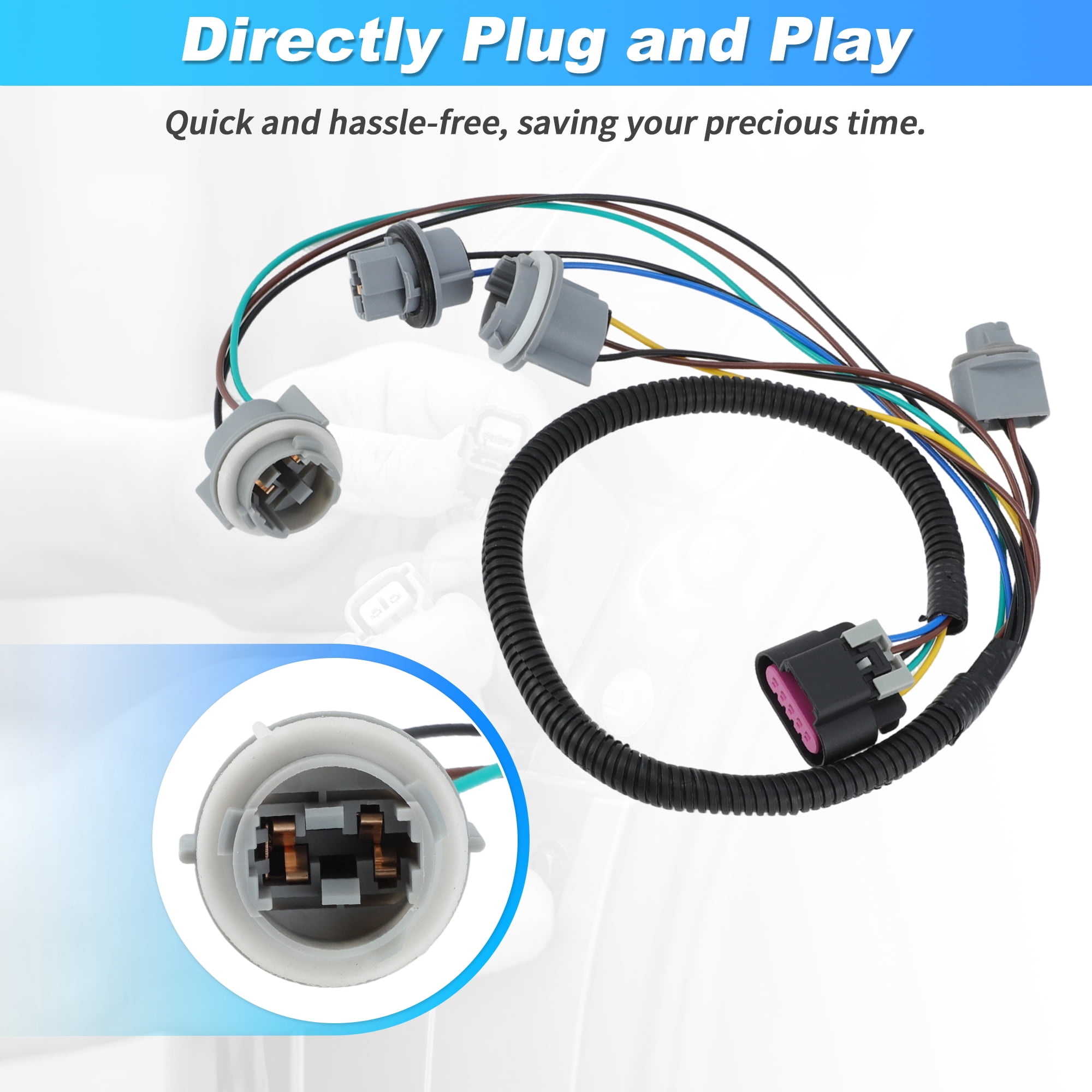 Unique Bargains 22787445 Rear Tail Light Wiring Harness Socket for GMC Yukon