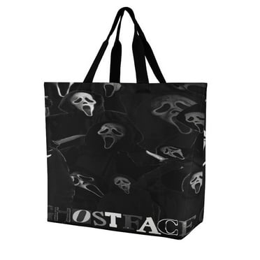 Ghostface Tote Bag Cute Grocery Bags for Women Shoulder Handbag for Work Beach Travel Shopping