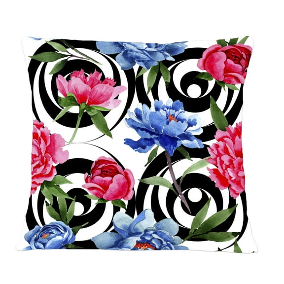 Designart Floral Retro Pattern I' Mid-Century Modern Throw Pillow - 12x20