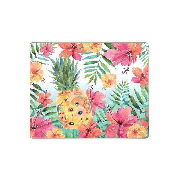 Pineapple Summer Hardboard Single Placemat Coastal Beach Tropical, 13" x 16"