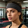 thumbnail image 4 of Cooling Headband, Sweat Headbands for Women, Non Slip Wicking Sweat Bands, Elastic Lightweight Running Headband for Workout, Yoga, Tennis, Black, 4 of 5