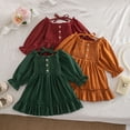 thumbnail image 4 of Mnyotv Spring Fall Clothes Long Sleeve Dress for Girls Sweet Birthday Outfits Toddlers Casual Flowy Dress Size 12-18Months, 4 of 5