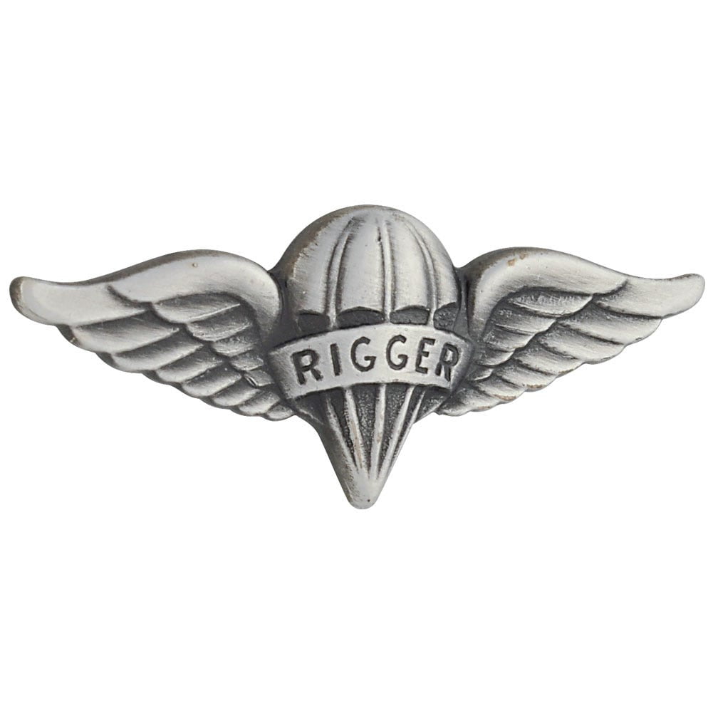 Silver Oxide Finish NOS US Army Miniature Parachute Rigger Badge 