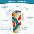 thumbnail image 2 of Yayeee 40oz Stainless Steel Tumbler with Straw and Handle Double-Wall Insulated Travel Water Bottle, Colorful Circles, 2 of 8
