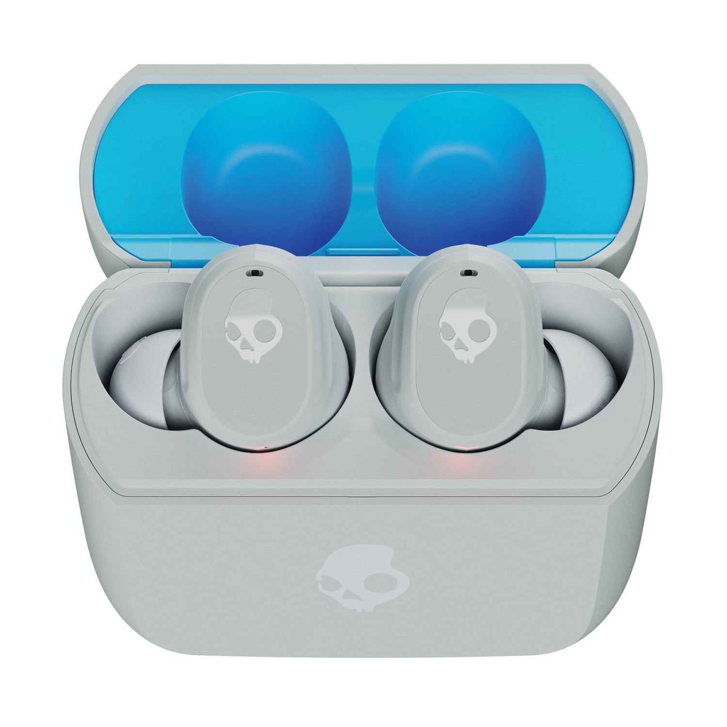 Skullcandy Mod Bluetooth Earbuds with Microphone, True Wireless with Charging Case (Light Gray/Blue), S2FYW-P751