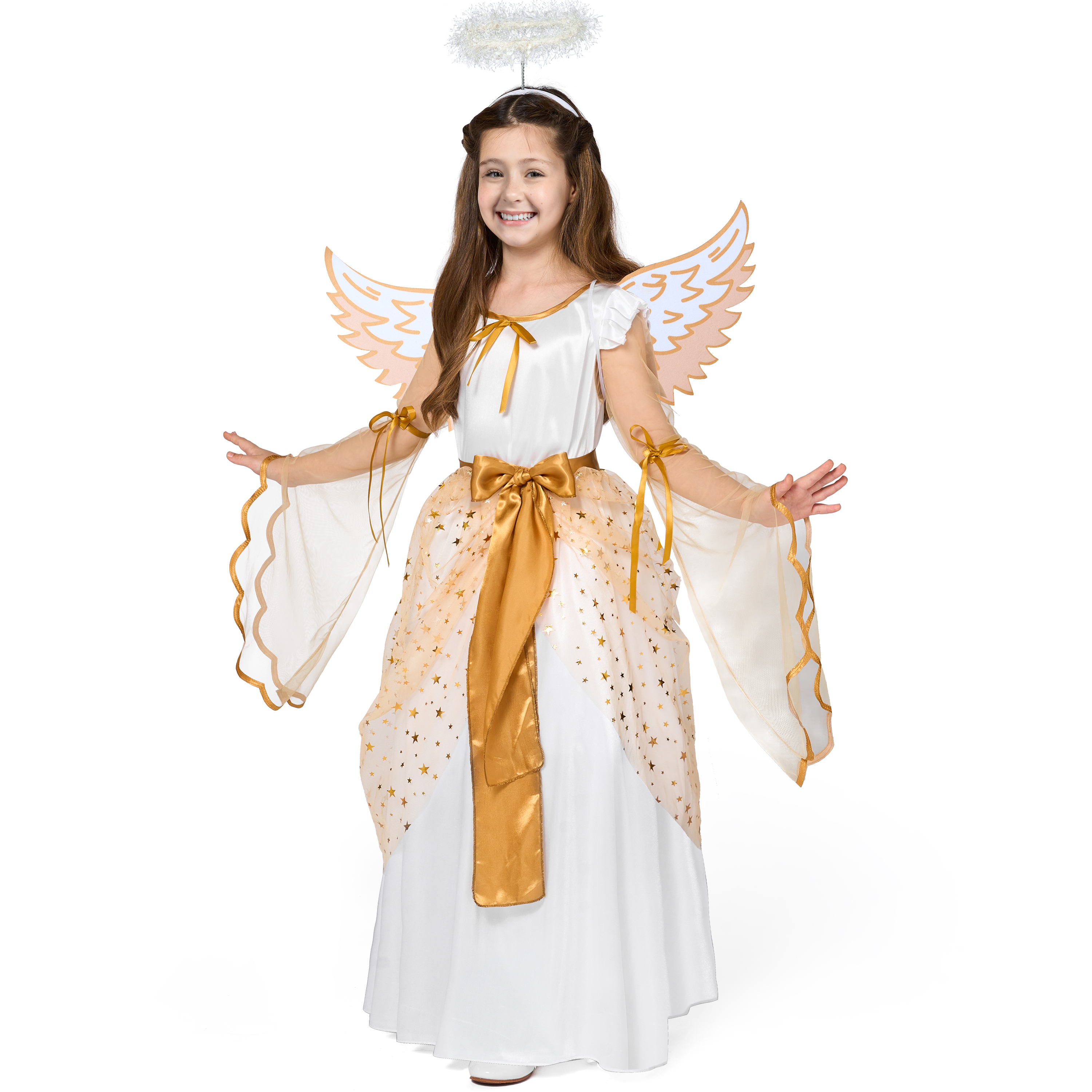 Joyfy Angel Costume for Kids, Angel Black Dress With Wing Headband