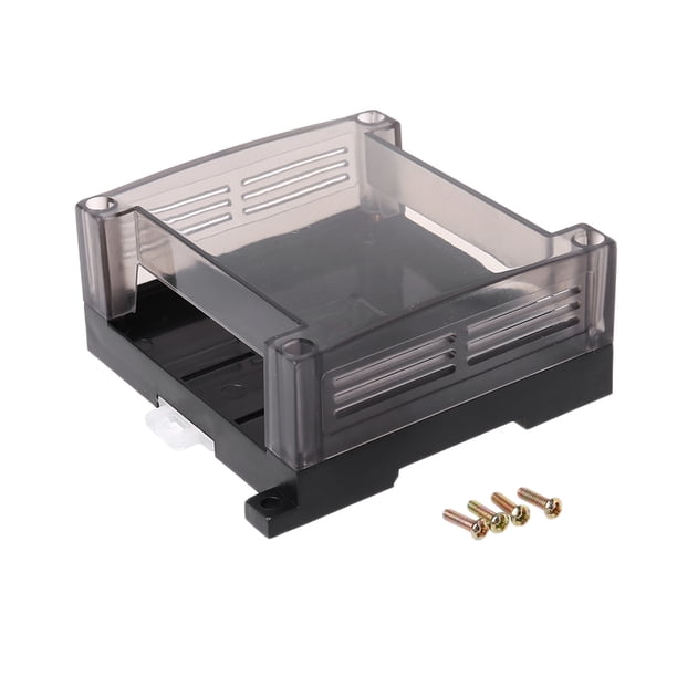 Transparent Plastic PLC Industrial Control Box Panel PLC Enclousure Case DIY PCB Shell - Grey - 95x90x40mm