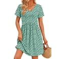 thumbnail image 4 of Fantaslook Summer Dresses for Women Casual Short Sleeve V Neck Babydoll Dress Fashion Vacation Mini Dress with Pockets, 4 of 8
