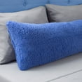thumbnail image 3 of Lavish Home 64-28-BL Body Soft Sherpa Pillow Cover with Zipper - Blue, 3 of 8