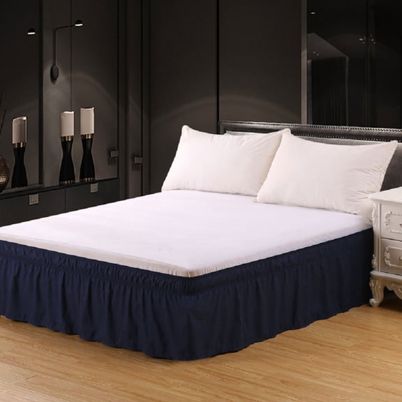 AURARMLET Dark Polyester Bed Protector with Ruffled Design and Elastic Band, Fits 60 x 80 Bedding, and Easy Care