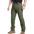 thumbnail image 4 of Tactical Pants for Men Quick Dry Military Cargo Pant Light Stretch Outdoor Work Hiking Pants with Zipper Pockets Green 2XL, 4 of 9