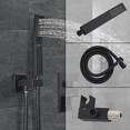 thumbnail image 4 of Zovajonia Matte Black Shower System 12 Inches Shower Faucet Set, Rain Shower Head with Handheld Spray Bathroom Wall Mount Shower Fixtures, 4 of 8