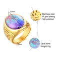 thumbnail image 3 of Stainless Steel Opal Inlay Ring For Men And Women Cast Design Jewelry European Style Opal Inlay Band For Everyday Wear Styles, 3 of 6