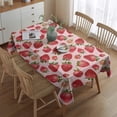 thumbnail image 2 of Red Strawberry Plants Fruit Pink Pattern Rectangle Tablecloth 60"x84",Waterproof Polyester Rectangle Table Cloth, Wipeable Spillproof Polyester Tablecloth for Dining, Camping, Indoor and Outdoor, 2 of 5