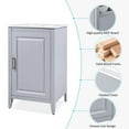 thumbnail image 4 of 20.3" Freestanding Bathroom Vanity with Ceramic Sink, Small Storage Bathroom Cabinet with Hidden Door Shelf, Removable Drawer, Groove Line Design Finish,Grey, 4 of 7