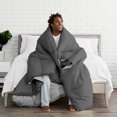thumbnail image 3 of Bare Home Goose Down Alternative Reversible Comforter, Oversized King, Gray/Light Gray, 3 of 6