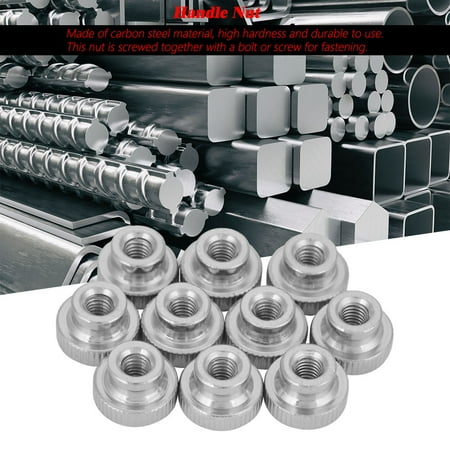 

10Pcs Carbon Steel High Type Knurled Thumb Handle Nut GB806 M3 3*11