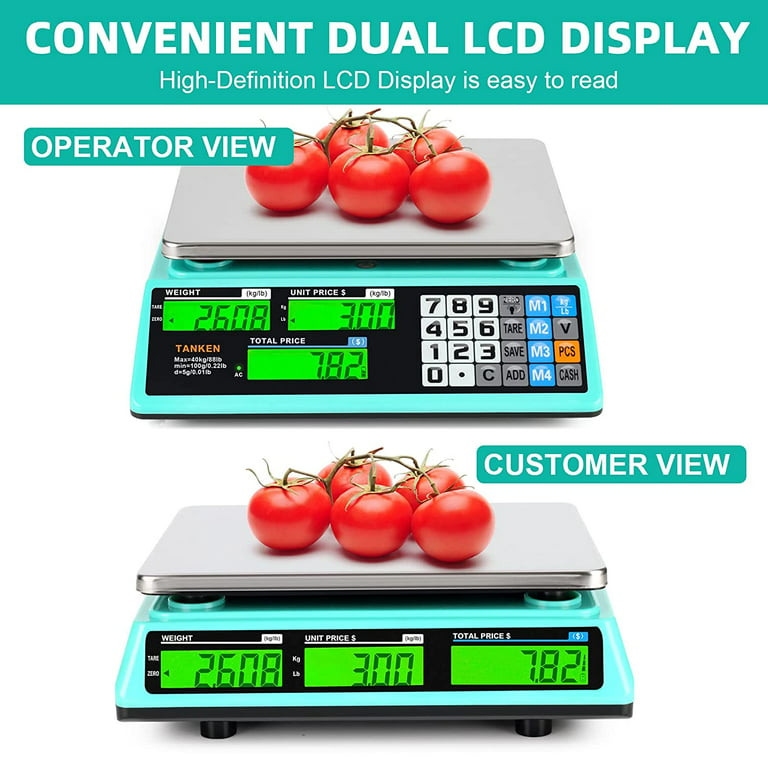  NAUTIG Digital Price Computing Scale, Rechargeable Commercial Weight  Scale for Food Meat Produce, : Home & Kitchen