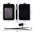 thumbnail image 5 of Slim Badge Holder Wallet, PU Leather Vertical Name Card Holder with 1 Key Ring, 1 ID Window, 4 Card Slots, 1 Side Zipper Pocket and 1 18.8" PU Neck Lanyard/Strap-Black, 5 of 7