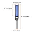 thumbnail image 2 of Uxcell Pattern Flush Trim Router Bit 1-1/2" Cutting Length for Edge Trimming,  Silver Blue, 2 of 5